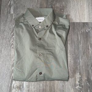 Topman Olive Green Short Sleeve Button Up Shirt
